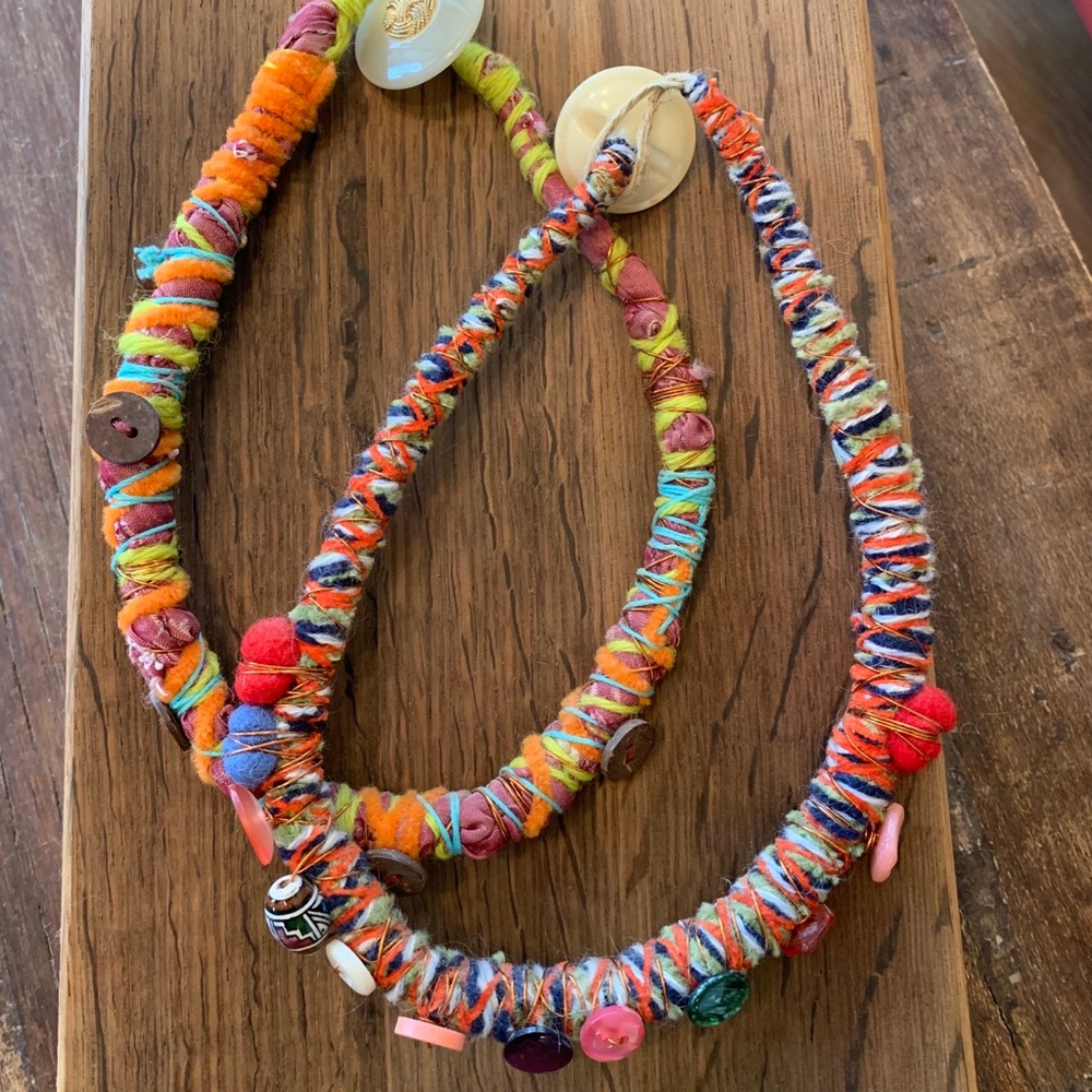 Handmade Yarn and Button chokers
